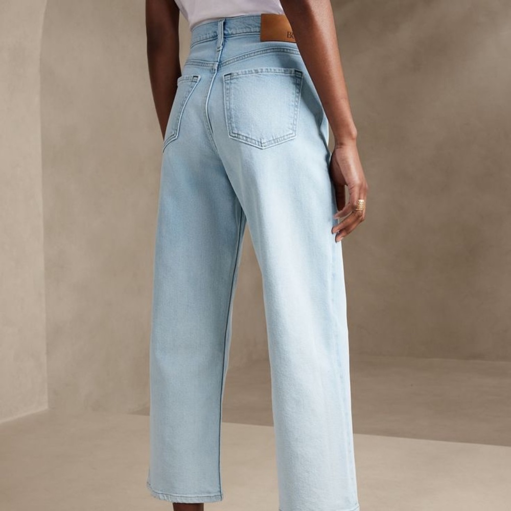 Jeans - Banana Republic Ultra High Waist Wide Leg Cropped in Deep Blue #884518